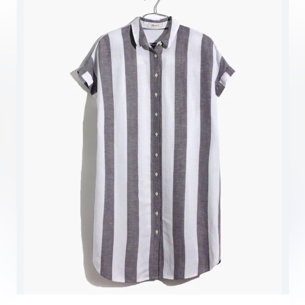 Madewell Striped Mini Dress - Black and White